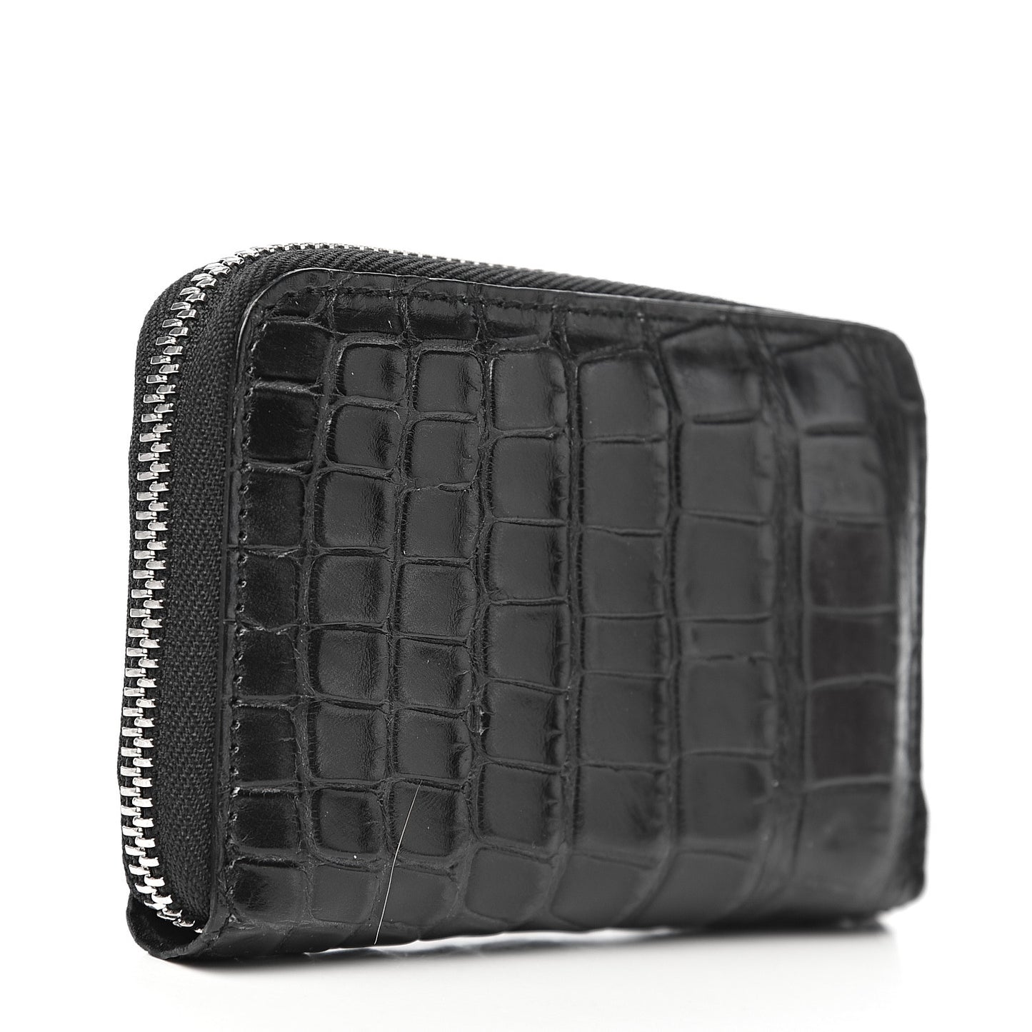 Crocodile Zip Around Card Case Black