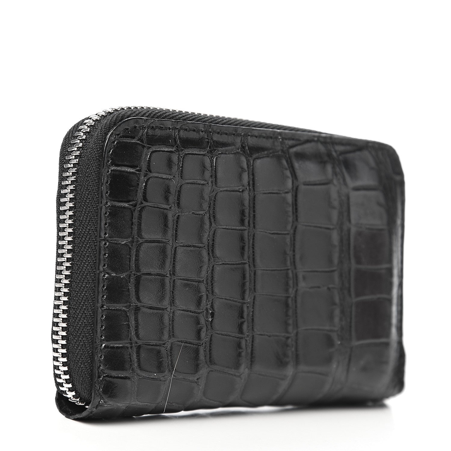 Gucci Crocodile Zip Around Card Case Black 2 of 6