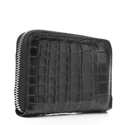 Gucci Crocodile Zip Around Card Case Black 2 of 6