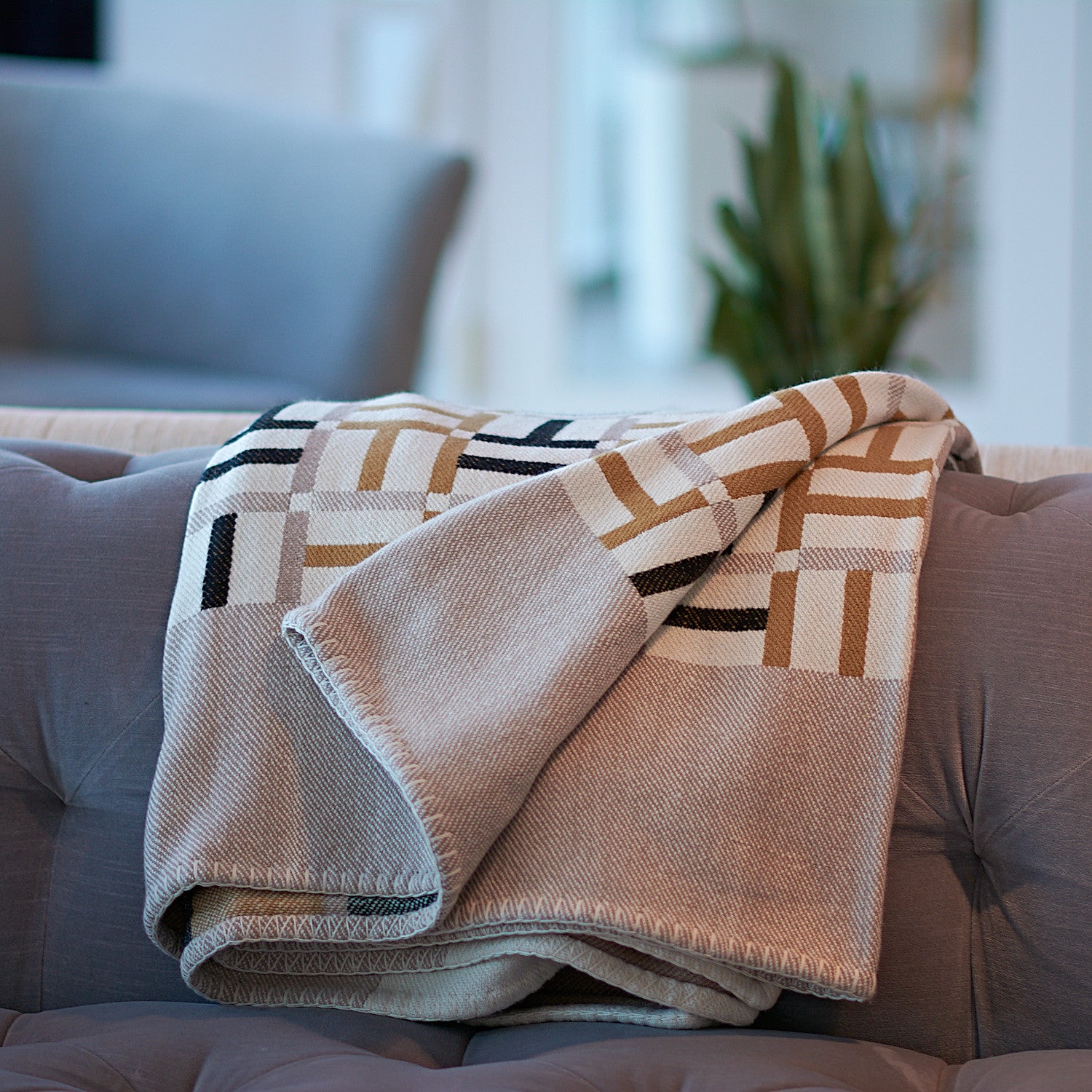 Hermes Cashmere Facade Avalon Blanket Sable 2 of 4