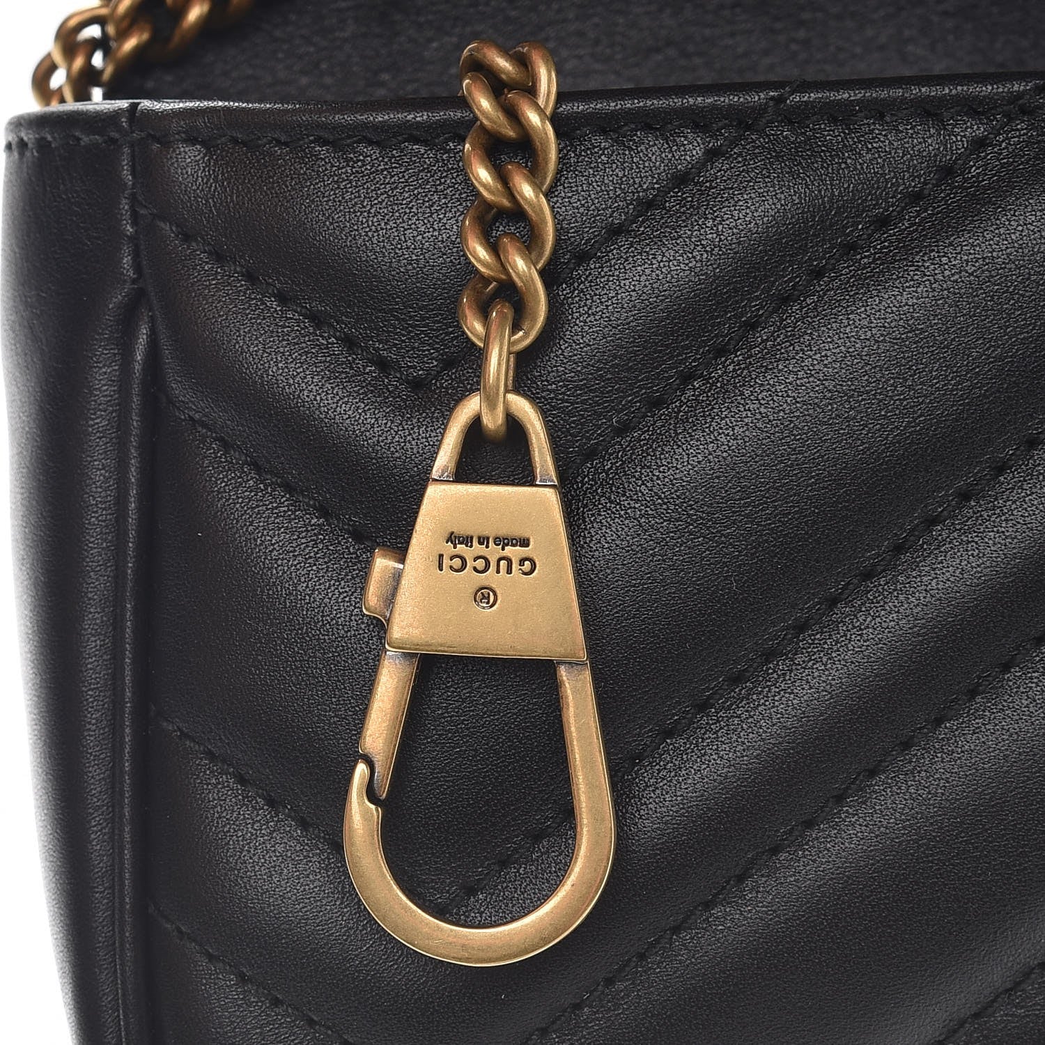 Gucci Calfskin Matelasse Super Mini GG Marmont Shoulder Bag Black 8 of 9