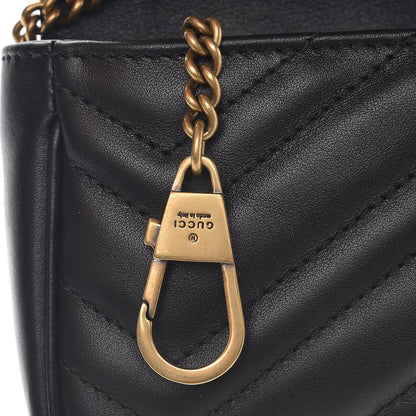 Gucci Calfskin Matelasse Super Mini GG Marmont Shoulder Bag Black 8 of 9