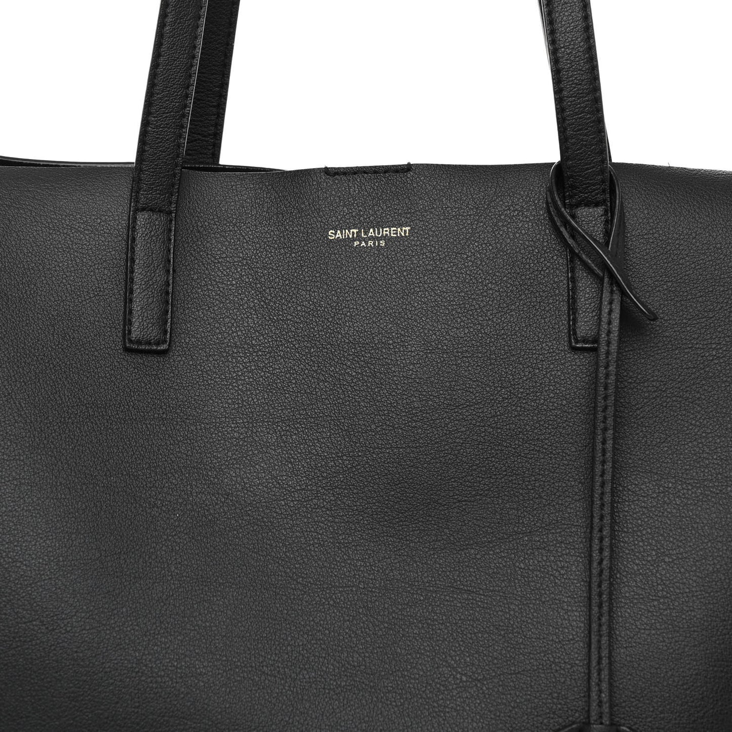 SAINT LAURENT Calfskin Large Shopping Tote Black