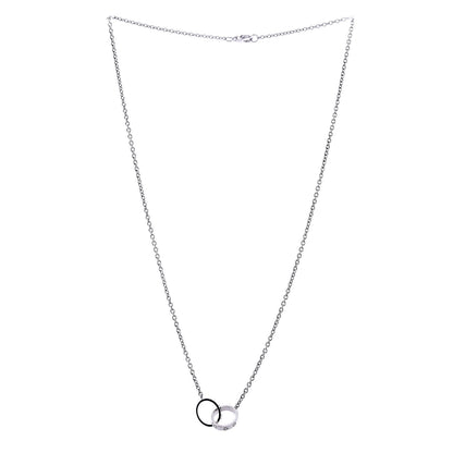 Cartier 18K White Gold Interlocking LOVE Necklace 3 of 7