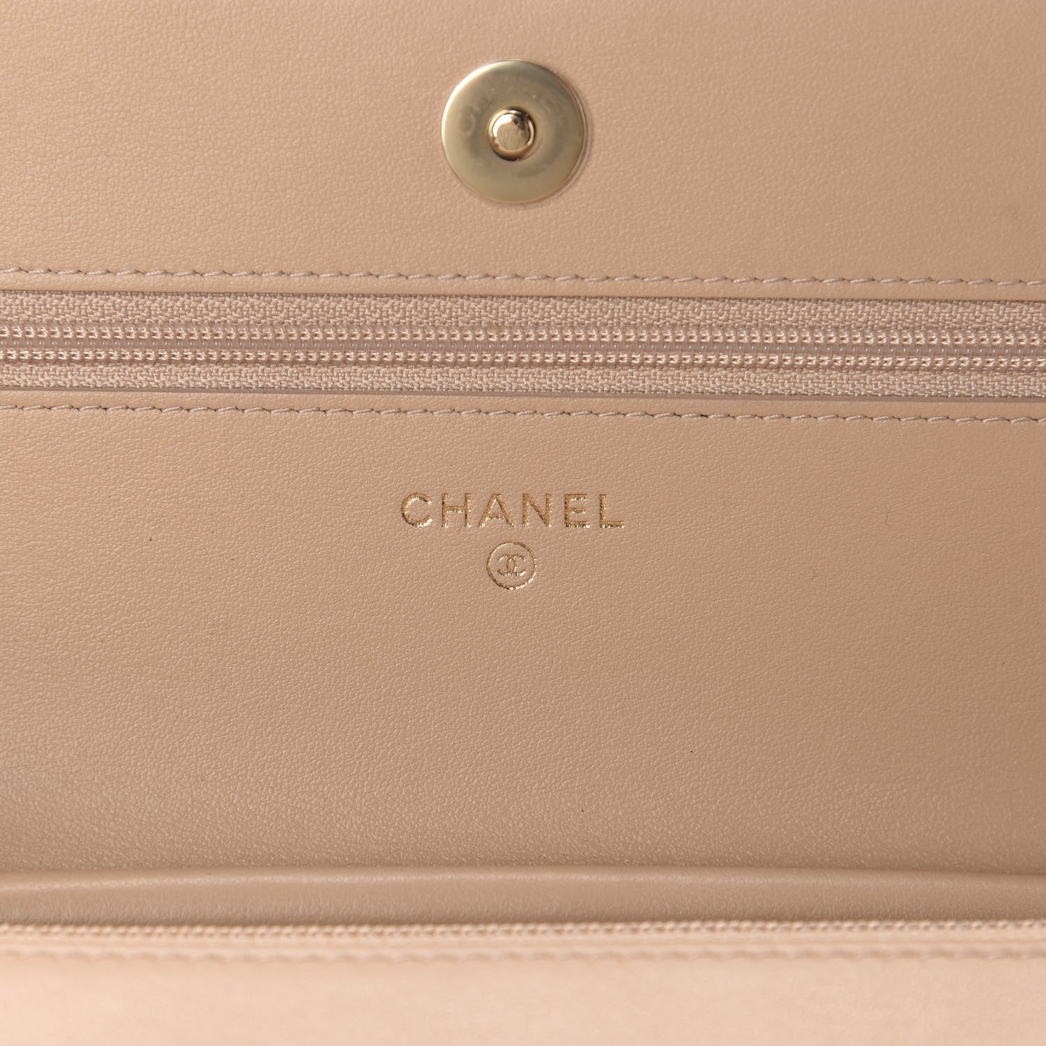 Chanel Caviar Quilted CC Filigree Wallet On Chain WOC Beige Black 8 of 12