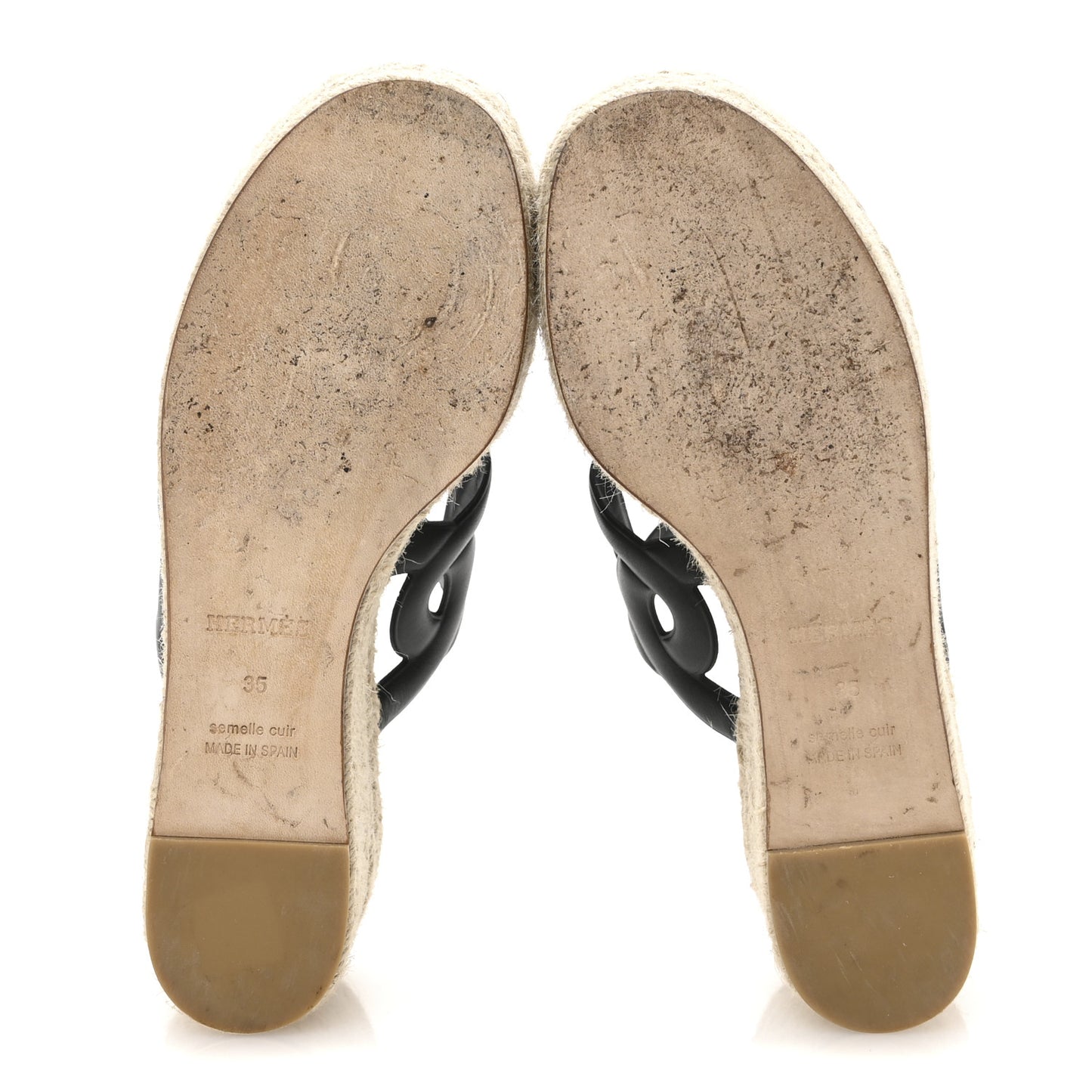 Nappa Ithea Espadrille Wedge Sandals 35 Black