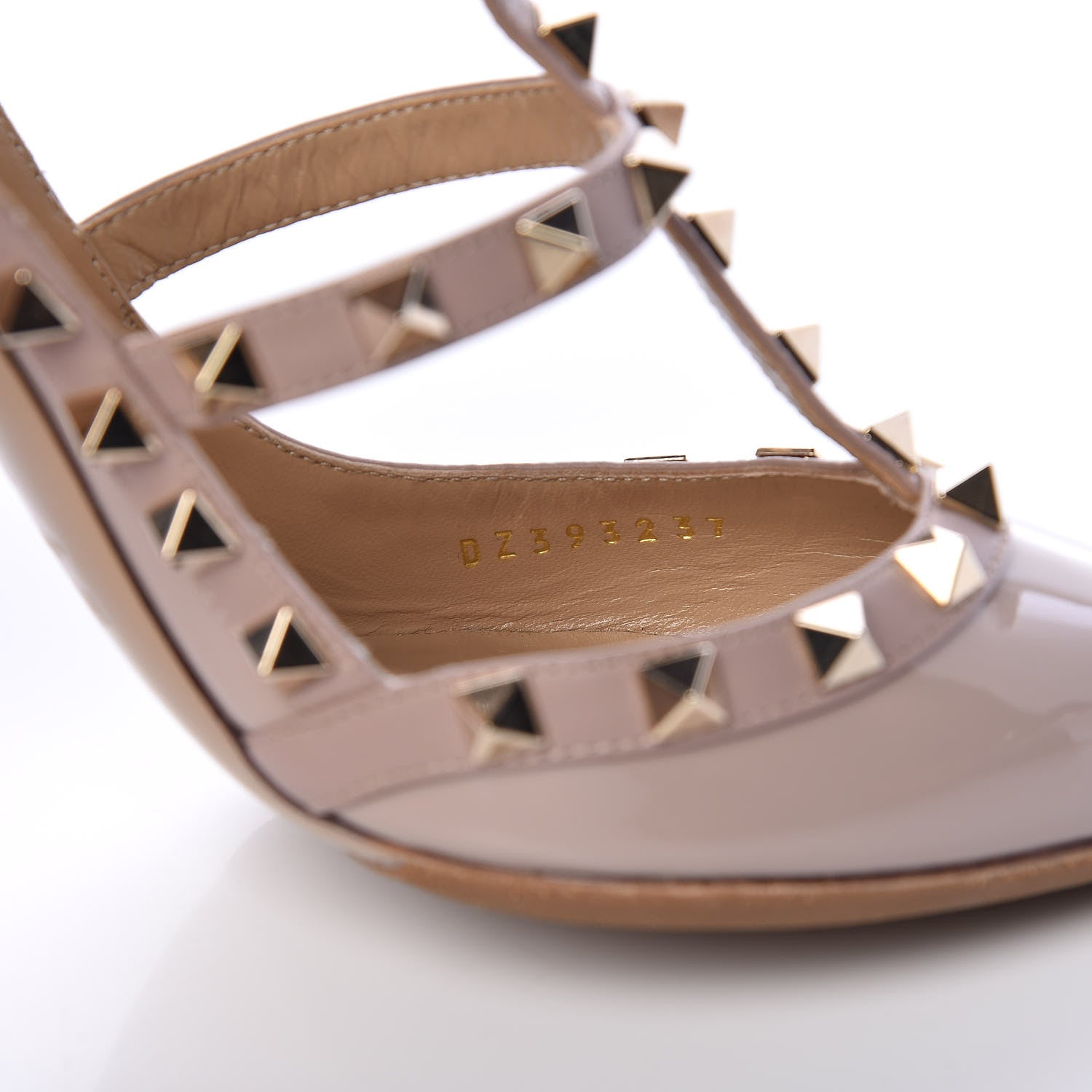 Valentino Garavani Patent Nappa Rockstud Ankle Strap 100mm Pumps 37 Poudre 10 of 12