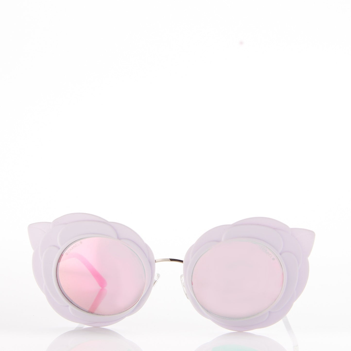 Round Camellia Sunglasses 71198 White