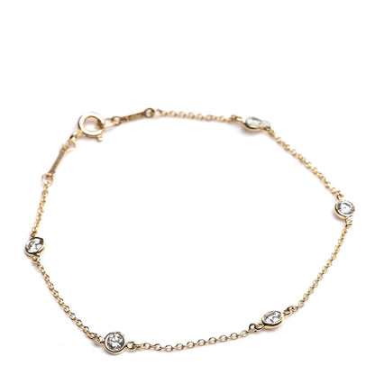 Tiffany 18K Yellow Gold Diamond .40ctw Elsa Peretti Diamonds by the Yard Station Bracelet 1 of 8