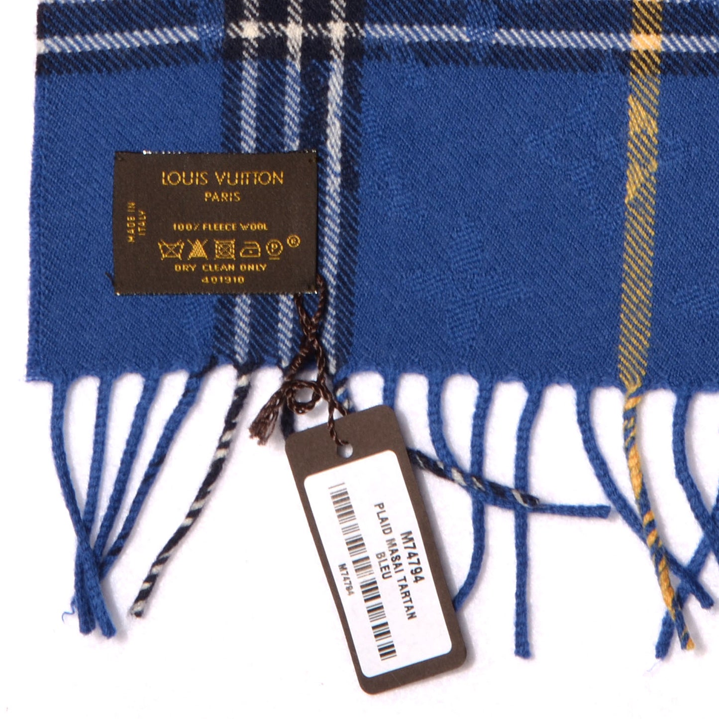 Wool Plaid Masai Tartan Rug Shawl Blue