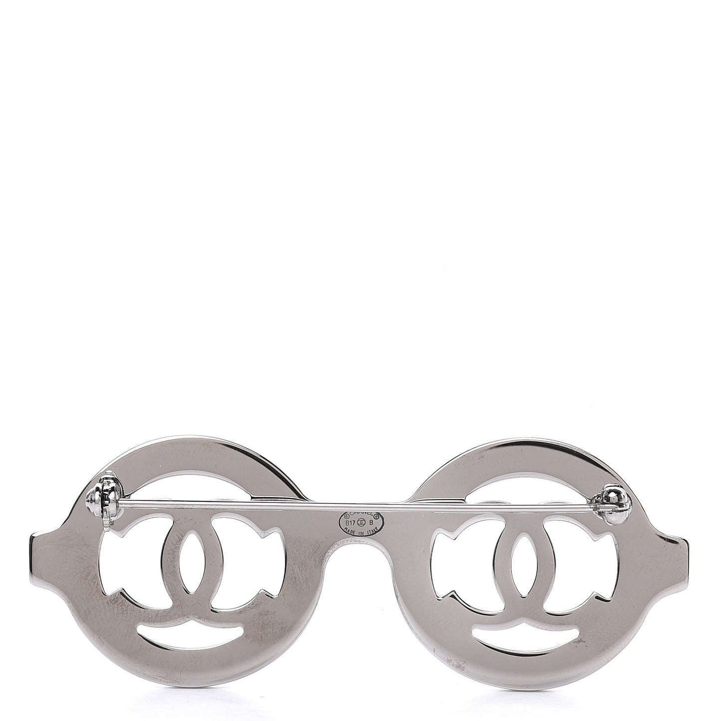 Crystal CC Sunglasses Brooch Silver