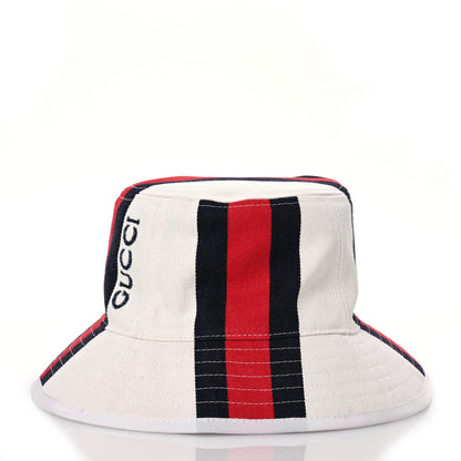 Gucci Monogram Canvas Web Bucket Hat S White 4 of 10