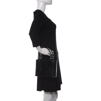 Christian Dior Calfskin Pearl Beaded Mini Maris Top Handle Bag Black 2 of 9