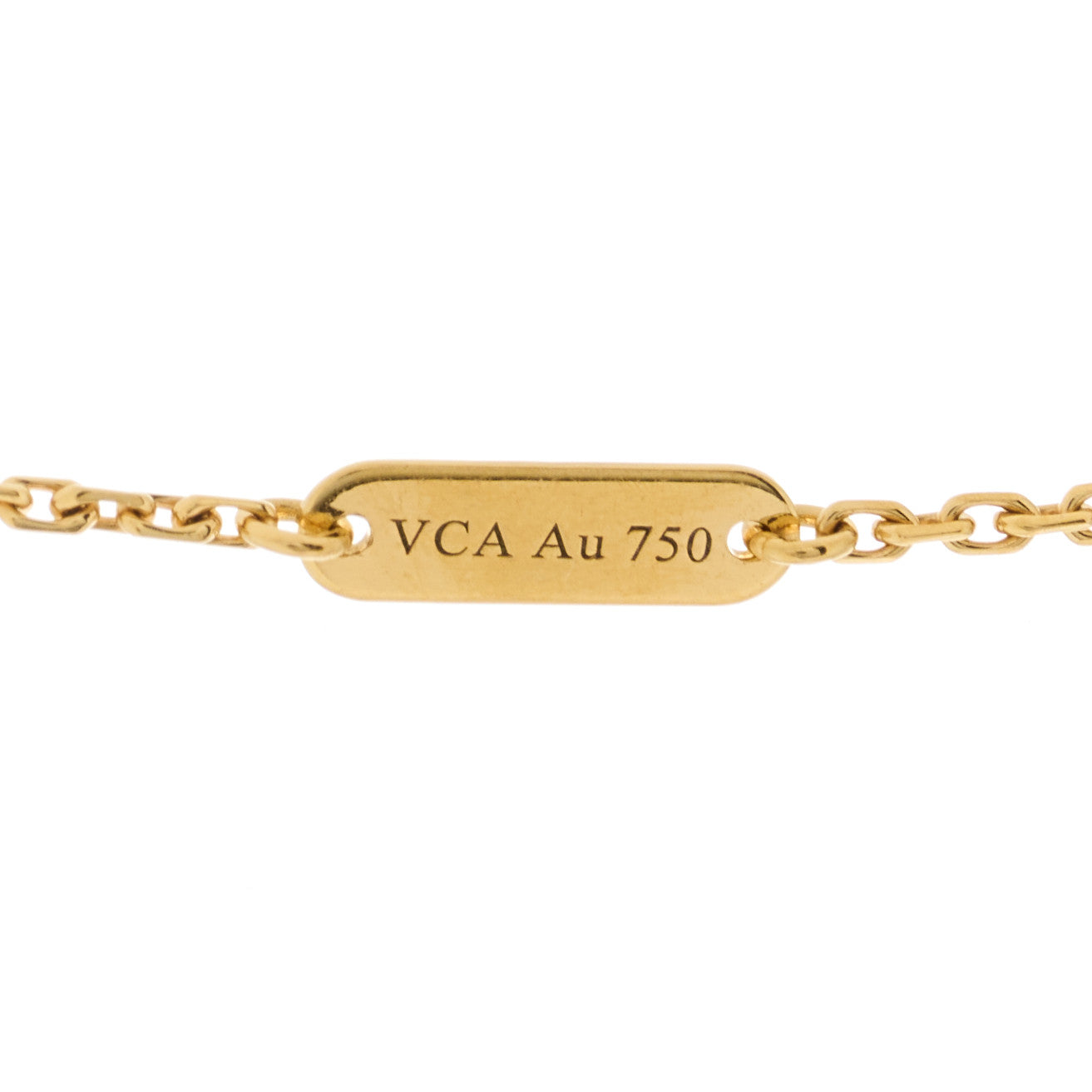 Van Cleef & Arpels 18K Yellow Gold Mother of Pearl Vintage Alhambra Pendant Necklace 4 of 6
