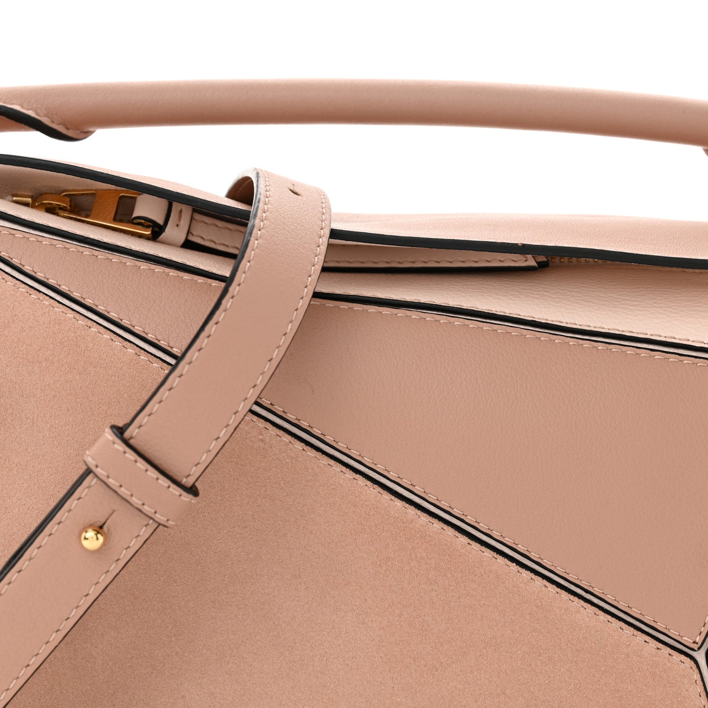 Calfskin Suede Small Puzzle Bag Blush