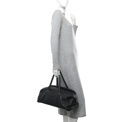 Chanel Goatskin Large Luxe Ligne Bowler Black 2 of 10