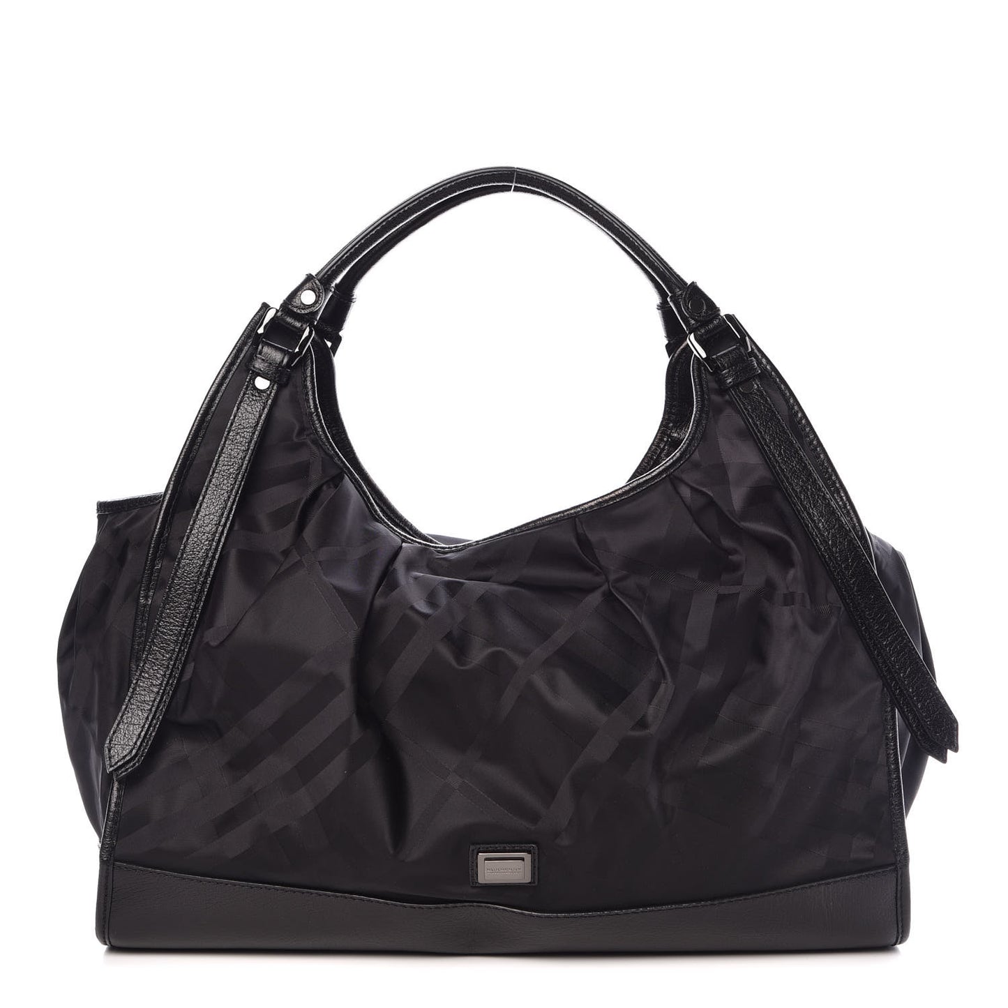 Calfskin Supernova Check Large Ashmore Tote Black