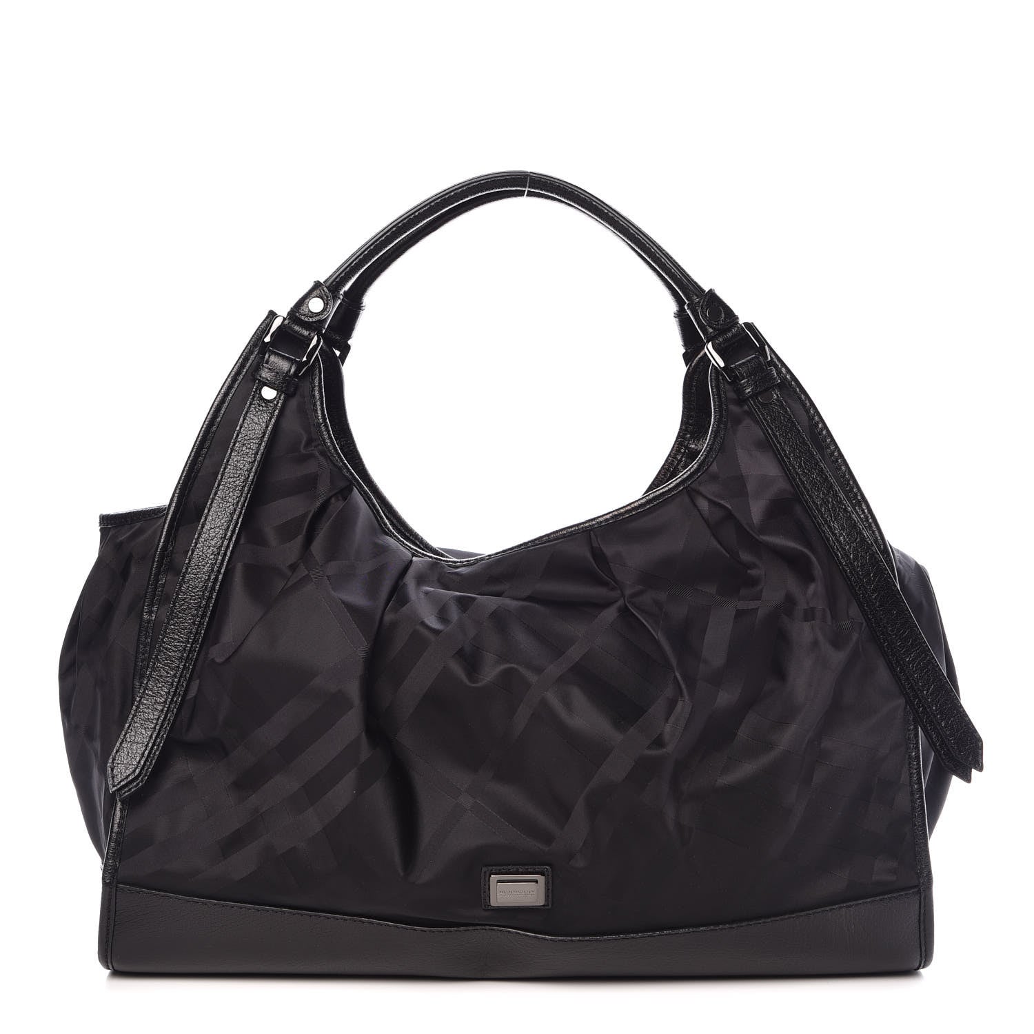 Burberry Calfskin Supernova Check Large Ashmore Tote Black 2 of 6
