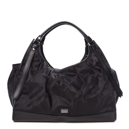 Burberry Calfskin Supernova Check Large Ashmore Tote Black 2 of 6