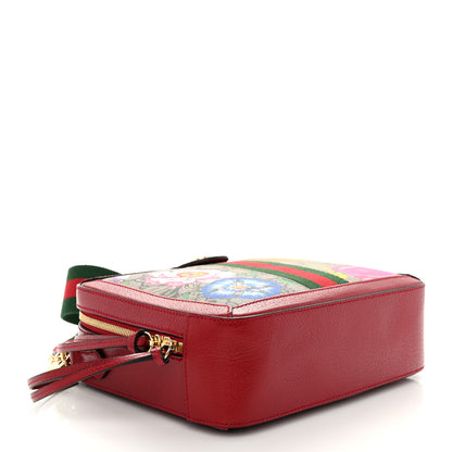 Gucci GG Supreme Monogram Flora Web Small Ophidia Top Handle Shoulder Bag Hibiscus Red 4 of 11