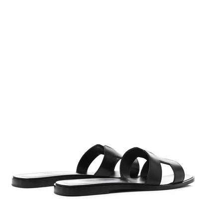 Hermes Box Calfskin Oran Sandals 40.5 Black 4 of 10