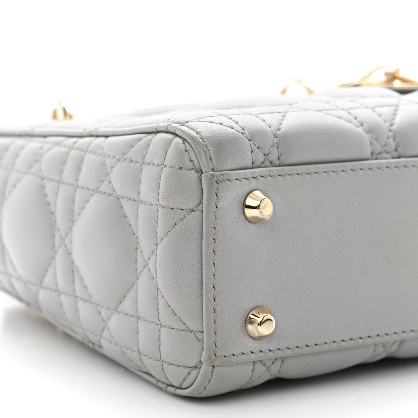 Lambskin Cannage Mini Lady Dior Grey