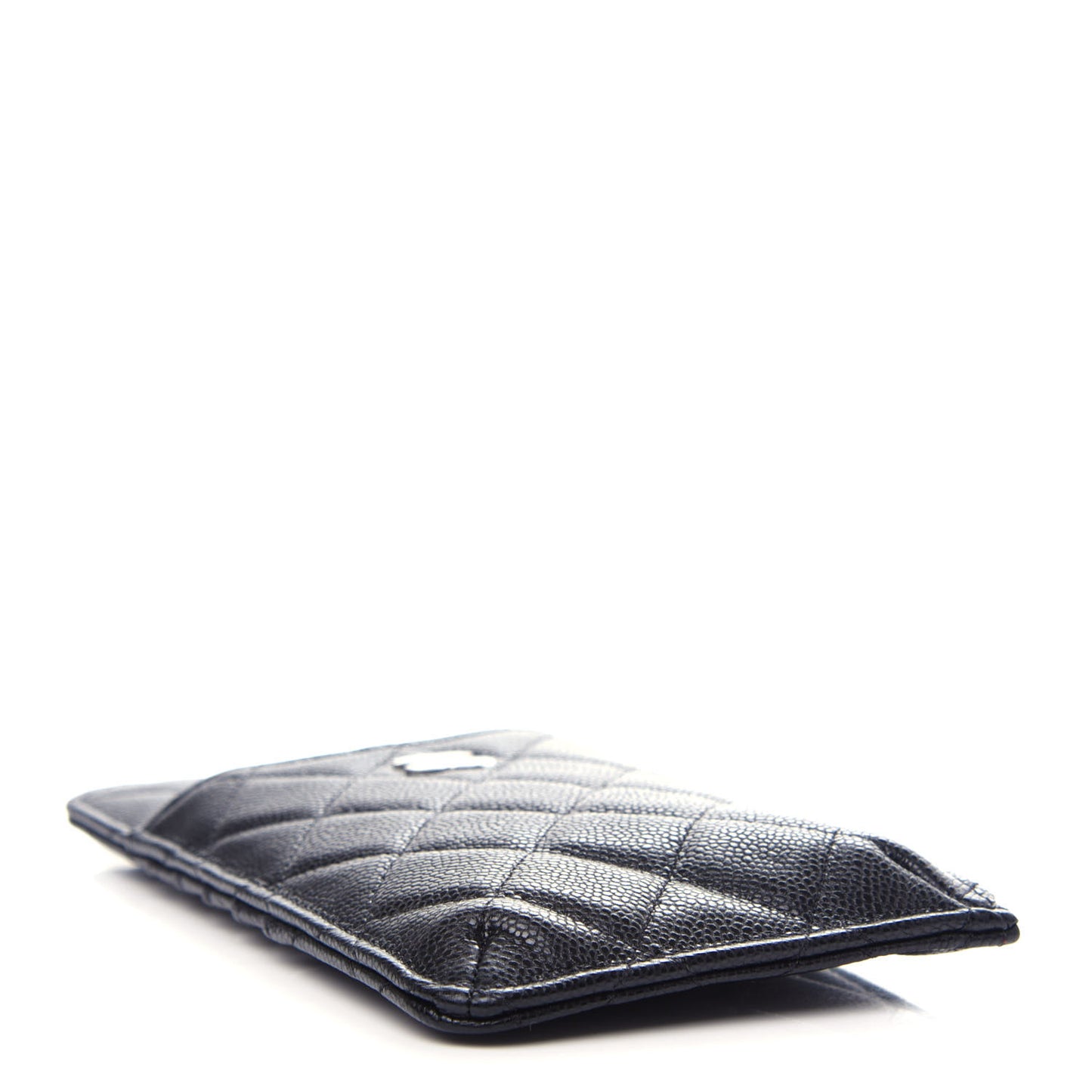 Caviar Quilted Classic Flat Wallet Pouch Black