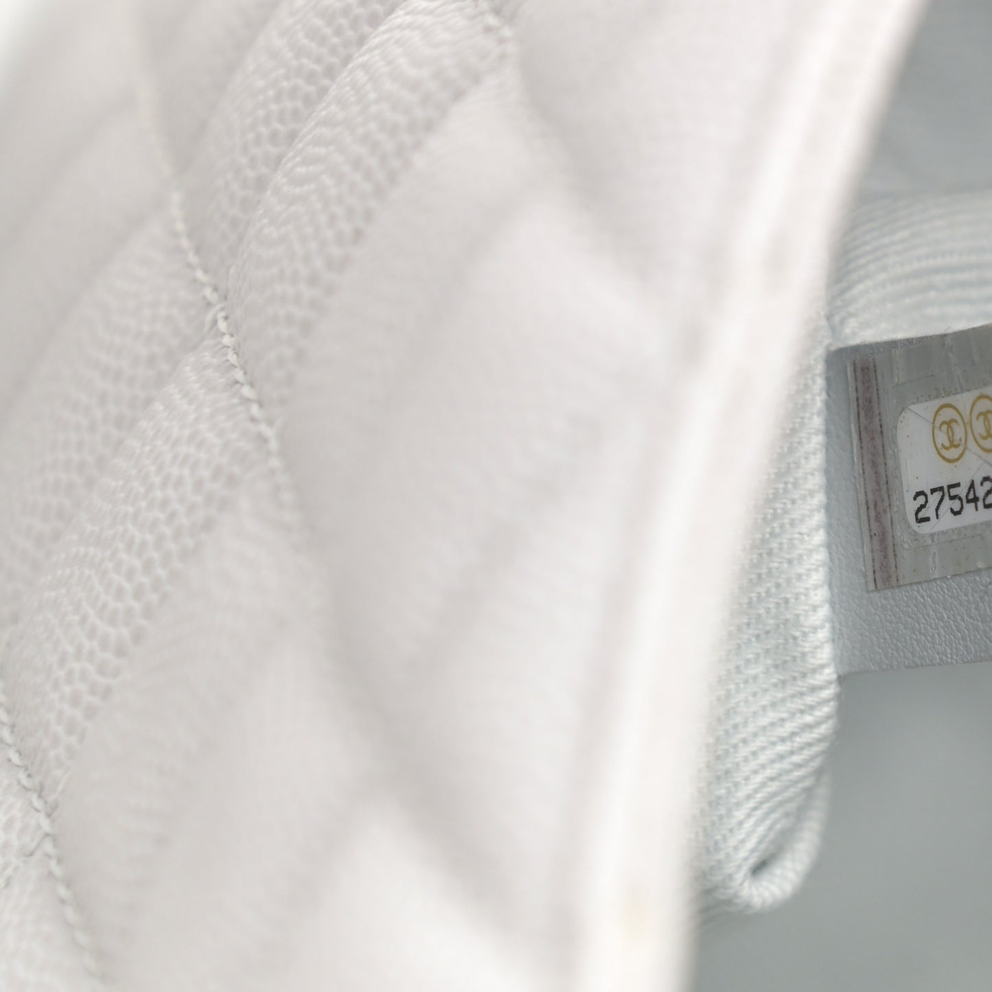 Caviar Quilted Small Coco Handle Flap Light Grey