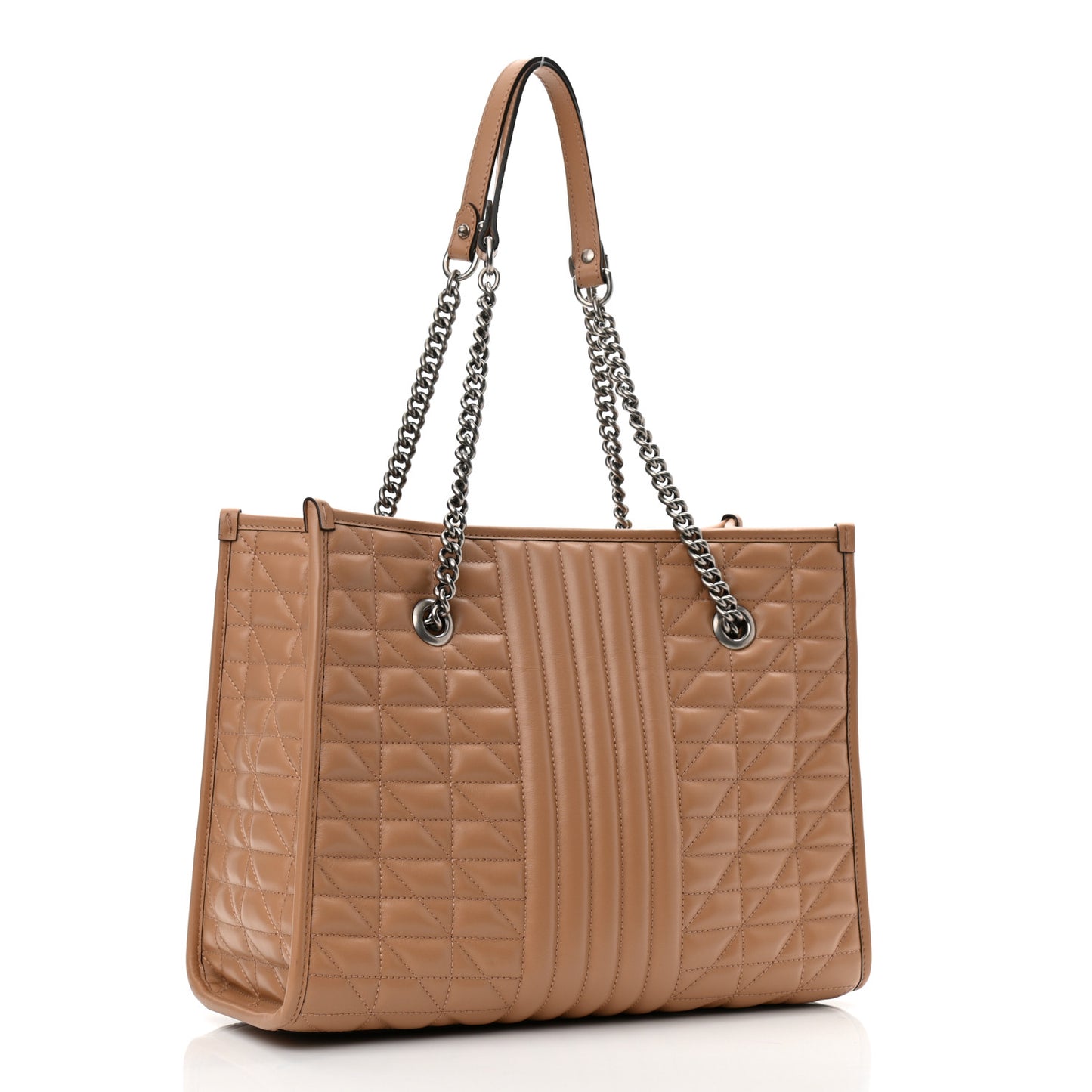 Calfskin Matelasse Aria Medium GG Marmont Shoulder Tote Camelia