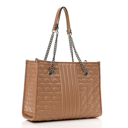 Gucci Calfskin Matelasse Aria Medium GG Marmont Shoulder Tote Camelia 3 of 10
