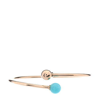 Tiffany 18K Yellow Gold Amazonite 8mm HardWear Ball Bypass Bracelet 1 of 5