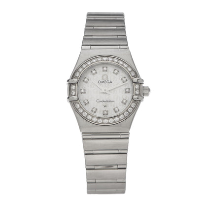 Omega Stainless Steel Diamond Bezel Mother of Pearl 22mm Constellation Quartz Watch 1460.75.00 2 of 14