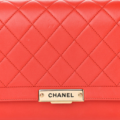 Chanel Grained Calfskin Quilted Large Label Click Flap Bag Red 8 of 14