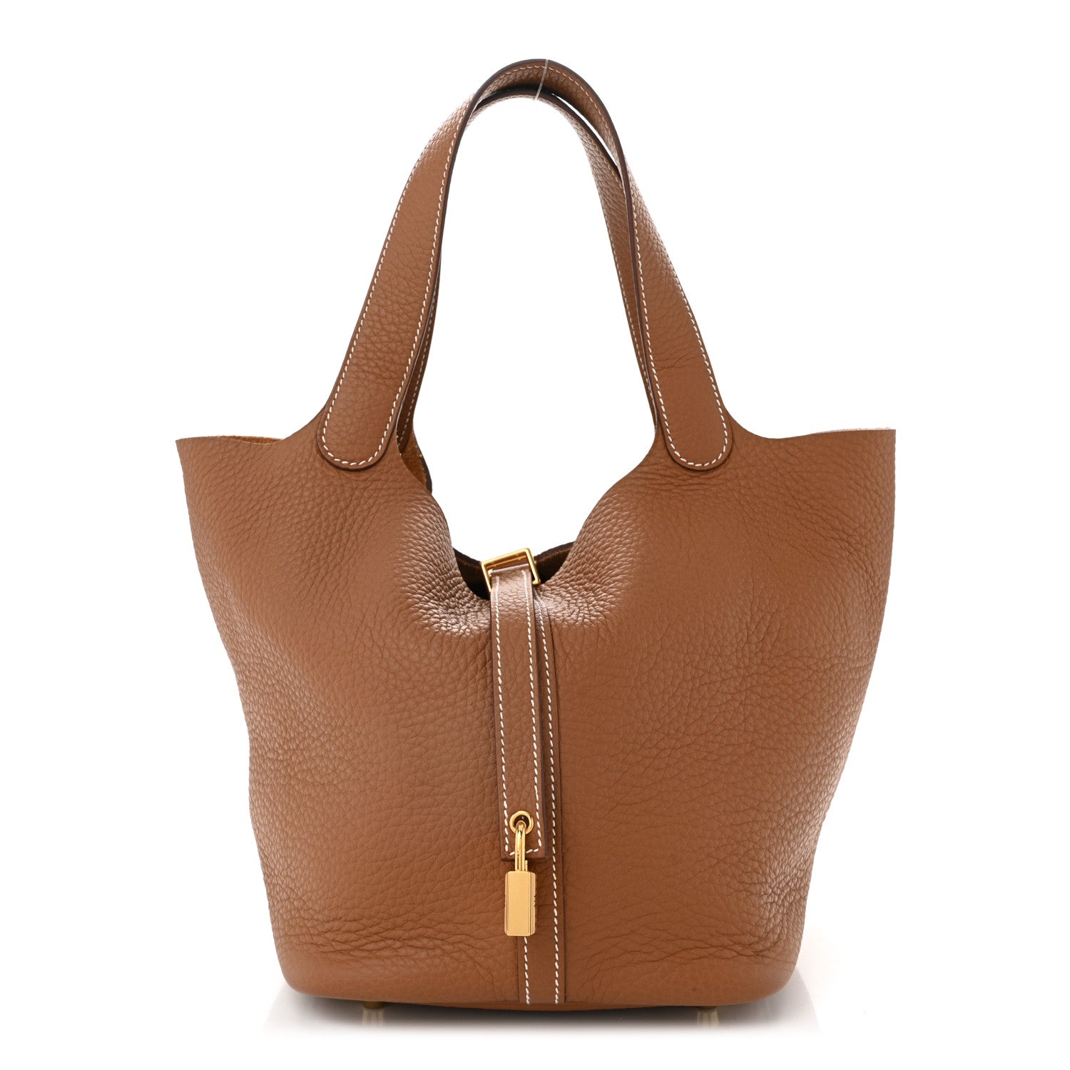 Hermes Taurillon Clemence Picotin Lock 22 MM Gold 1 of 10