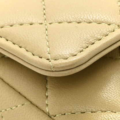 Chanel Lambskin Enamel Quilted Coco Hearts Clutch With Chain Light Green 11 of 12