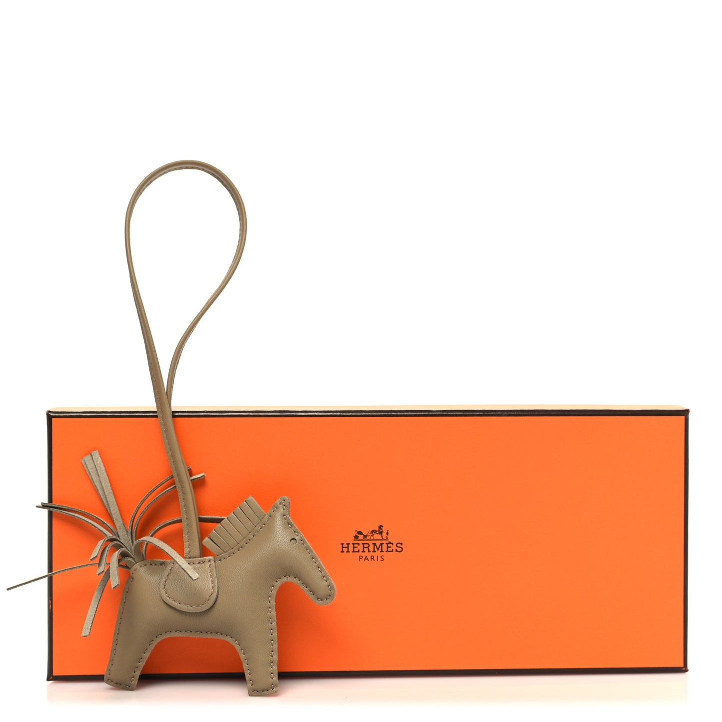 Milo Lambskin Grigri Rodeo Horse Bag Charm PM Beige Marfa