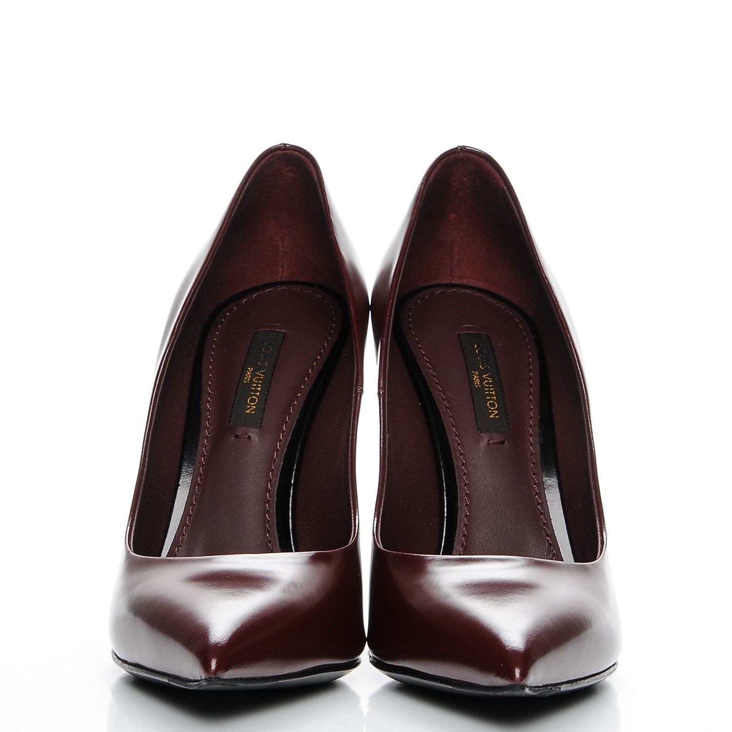 Louis Vuitton Glazed Calfskin Eyeline Pumps 36 Bordeaux 2 of 7