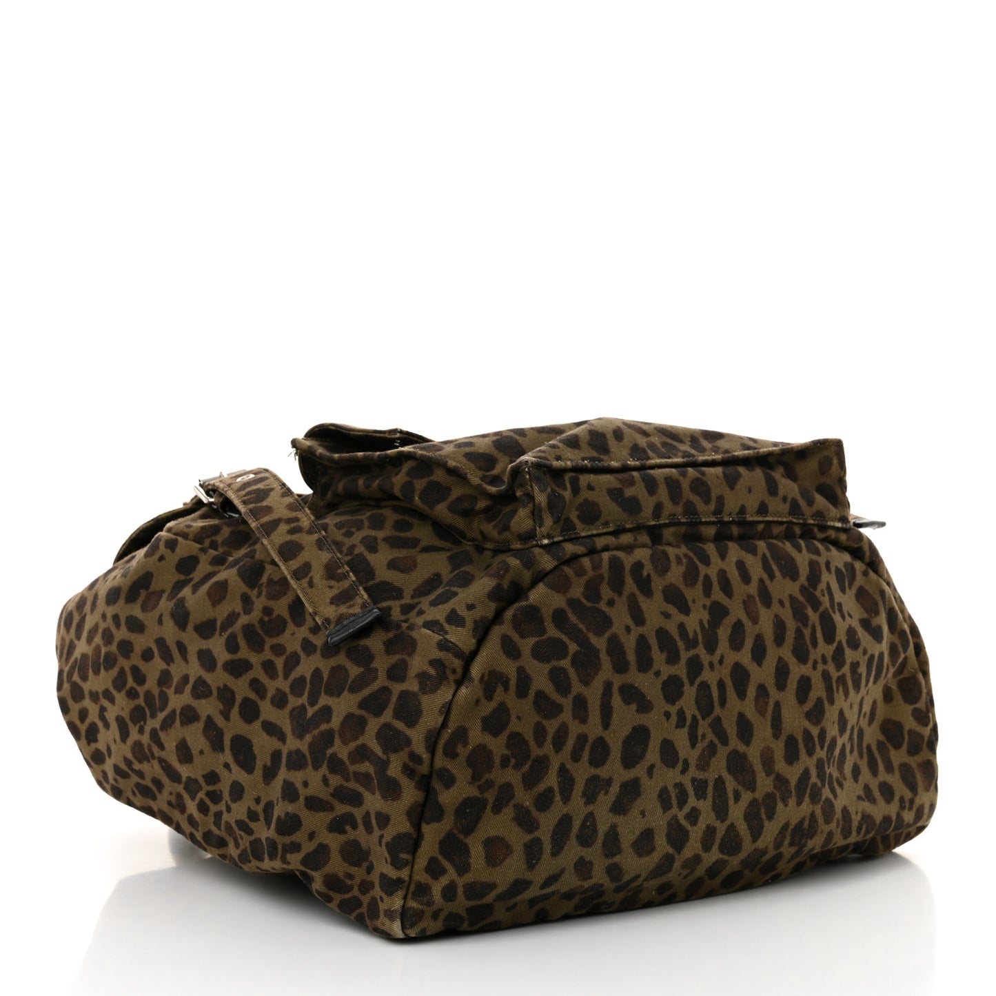 Gabardine Leopard Noe Backpack Khaki Black