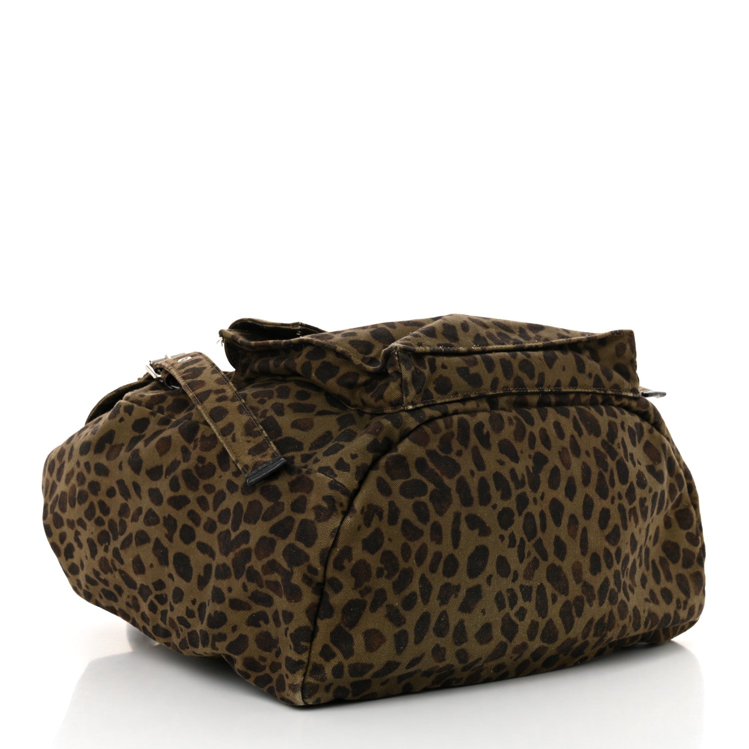 Saint Laurent Gabardine Leopard Noe Backpack Khaki Black 4 of 12