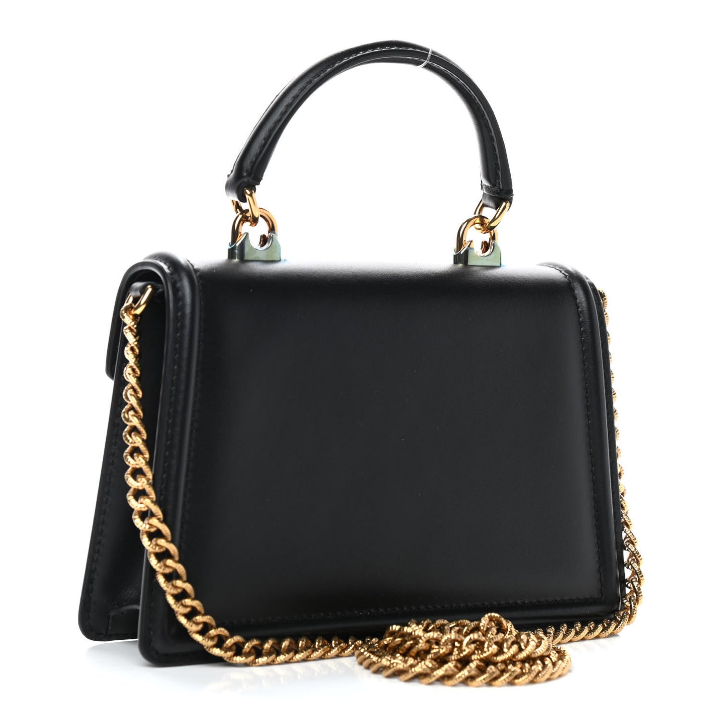 Smooth Calfskin Small Devotion Envelope Top Handle Bag Black