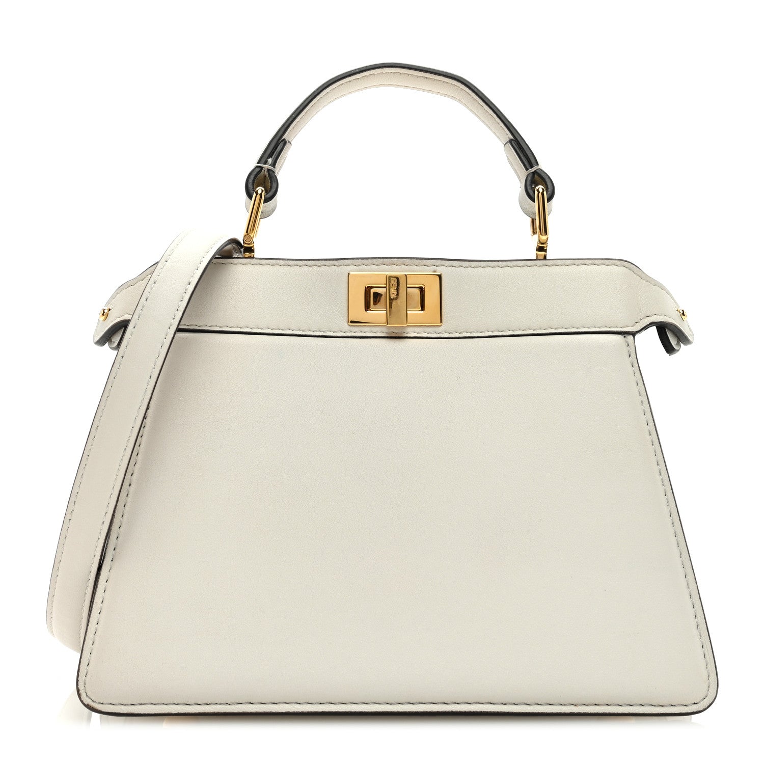 Fendi Shiny Nappa Petite Peekaboo I SEE U Satchel White 1 of 12