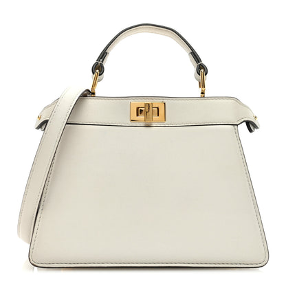 Fendi Shiny Nappa Petite Peekaboo I SEE U Satchel White 1 of 12