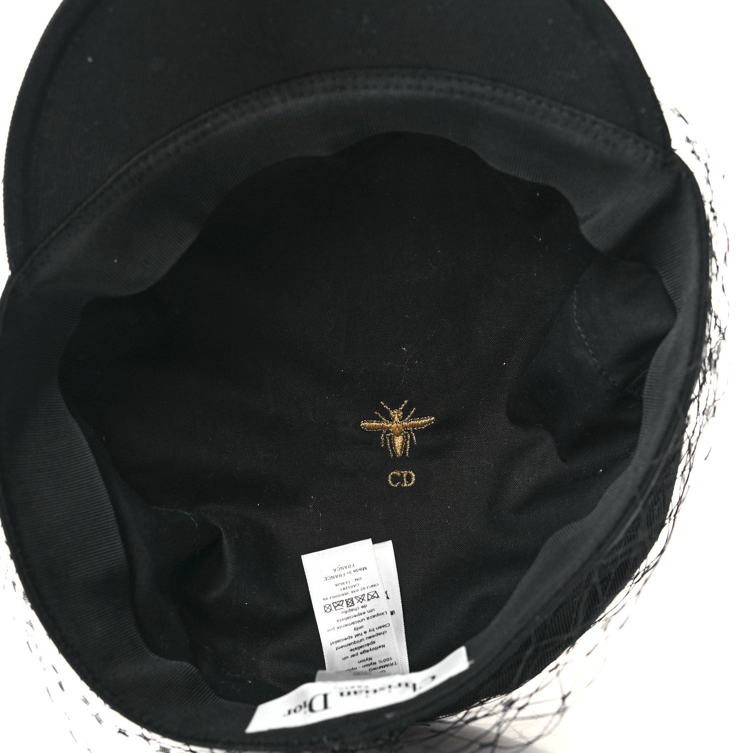 Christian Dior Cotton Canvas Arty Cap with Veil 58 Black 6 of 7