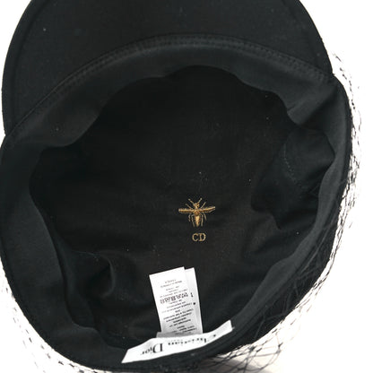 Christian Dior Cotton Canvas Arty Cap with Veil 58 Black 6 of 7