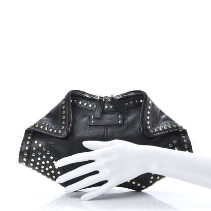 Alexander McQueen Calfskin Studded De Manta Clutch Black 2 of 7