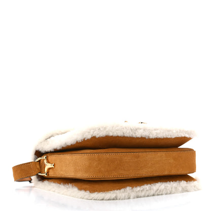 Gucci Suede Shearling Horsebit 1955 Shoulder Bag Brown 4 of 9