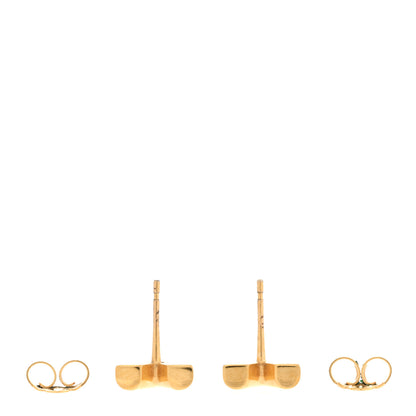 Louis Vuitton Brass Essential V Stud Earrings Gold 3 of 5
