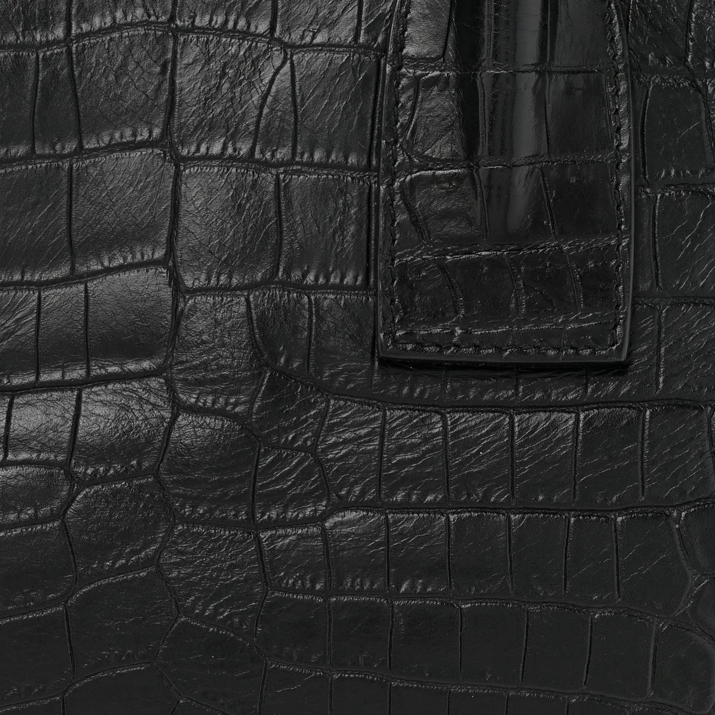 Calfskin Crocodile Embossed Small Sac de Jour Black