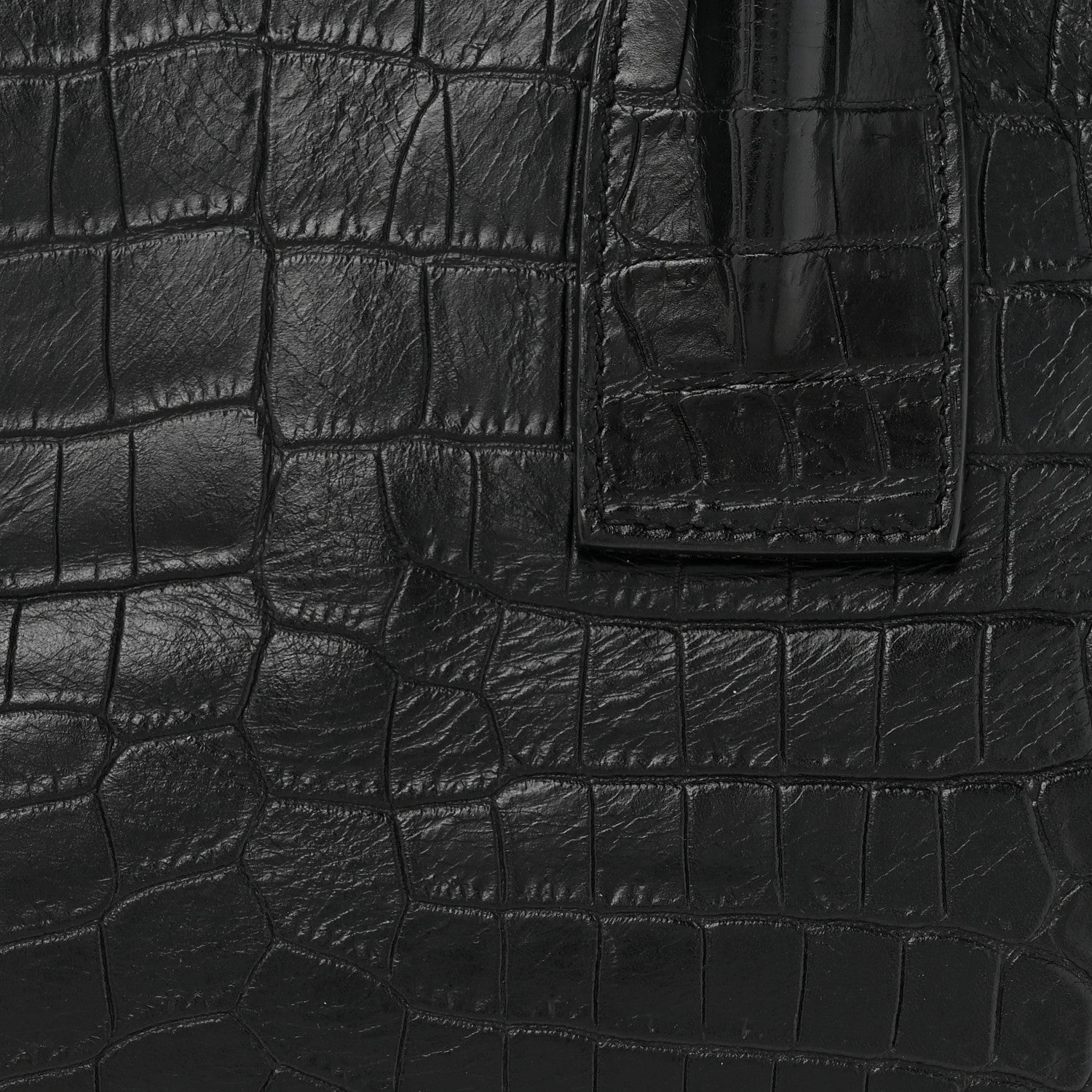 Saint Laurent Calfskin Crocodile Embossed Small Sac de Jour Black 8 of 20