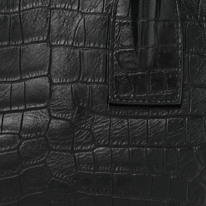 Saint Laurent Calfskin Crocodile Embossed Small Sac de Jour Black 8 of 20